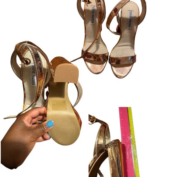 Steve Madden Rose Gold Platform Heels Size 7.5 - Picture 2 of 4